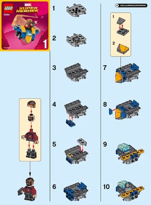 Building Instructions - LEGO - Marvel Super Heroes - 76090 - Mighty Micros: Star-Lord vs. Nebula: Page 1