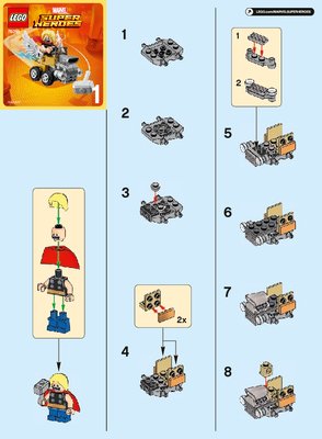 Building Instructions - LEGO - Marvel Super Heroes - 76091 - Mighty Micros: Thor vs. Loki: Page 1