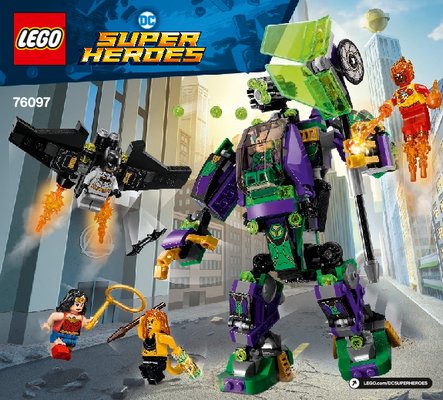 Building Instructions - LEGO - DC Comics Super Heroes - 76097 - Lex Luthor™ Mech Takedown: Page 1