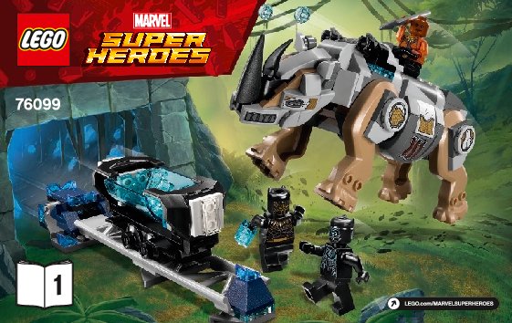 Building Instructions - LEGO - Marvel Super Heroes - 76099 - Rhino Face-Off by the Mine: Page 1