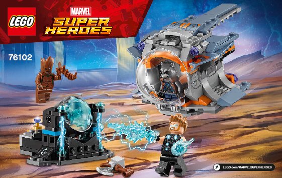 Building Instructions - LEGO - Marvel Super Heroes - 76102 - Thor's Weapon Quest: Page 1