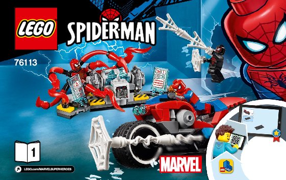 Building Instructions - LEGO - 76113 - Spider-Man Bike Rescue: Page 1