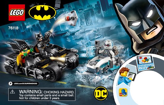 Building Instructions - LEGO - 76118 - Mr. Freeze™ Batcycle™ Battle: Page 1