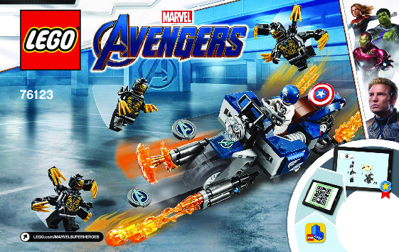 Building Instructions - LEGO - 76123 - Captain America: Outriders Attack: Page 1