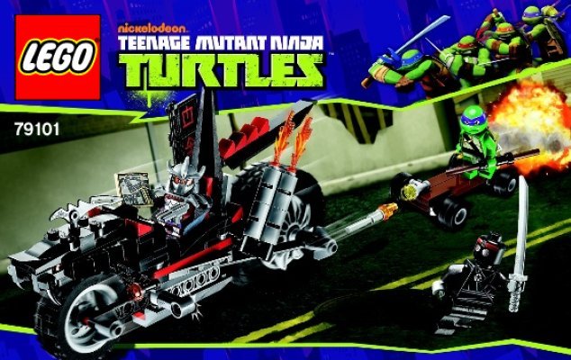 Building Instructions - LEGO - Teenage Mutant Ninja Turtles - 79101 - Shredder's Dragon Bike: Page 1