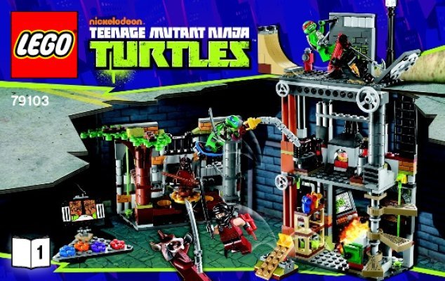 Building Instructions - LEGO - Teenage Mutant Ninja Turtles - 79103 - Turtle Lair Attack: Page 1