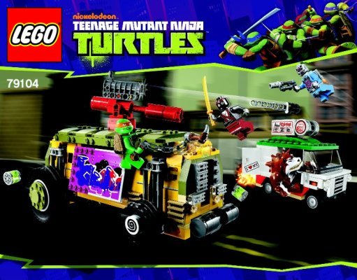 Building Instructions - LEGO - Teenage Mutant Ninja Turtles - 79104 - The Shellraiser Street Chase: Page 1