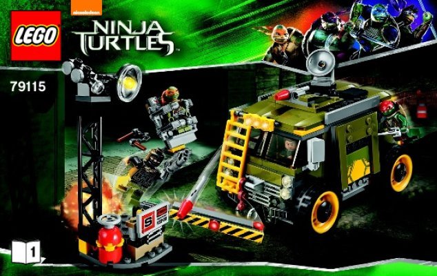 Building Instructions - LEGO - Teenage Mutant Ninja Turtles - 79115 - Turtle Van Takedown: Page 1