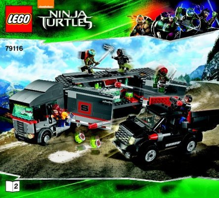 Building Instructions - LEGO - Teenage Mutant Ninja Turtles - 79116 - Big Rig Snow Getaway: Page 1