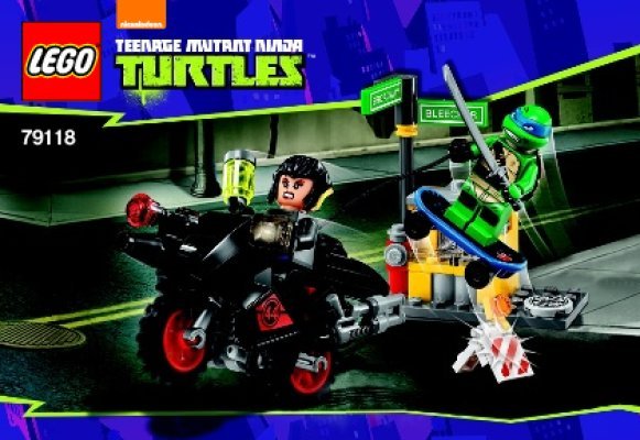 Building Instructions - LEGO - Teenage Mutant Ninja Turtles - 79118 - Karai Bike Escape: Page 1