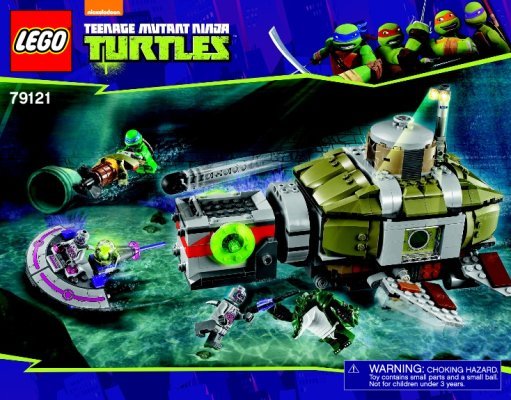 Building Instructions - LEGO - Teenage Mutant Ninja Turtles - 79121 - Turtle Sub Undersea Chase: Page 1