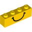 BRICK 1X4 DEC MOUTH YELLOW/BLA